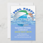 Beach Ball Pool Party Birthday Invitation Kaart (Voorkant)