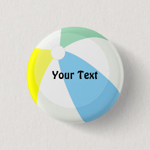 Beach Ball Pool Party Custom Name of Game Champ Ronde Button 3,2 Cm