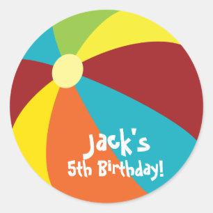 Beach Ball Pool Party Verjaardag Stickers