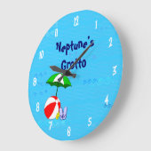 Beach Ball Pool Toys Custom Clock White Numbers Grote Klok (Hoek)