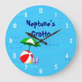 Beach Ball Pool Toys Custom Clock White Numbers Grote Klok (Voorkant)