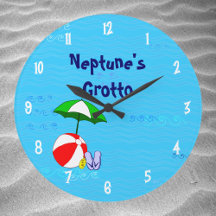 Beach Ball Pool Toys Custom Clock White Numbers