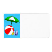 Beach Ball Pool Umbrella Blank groot label (Voorkant)