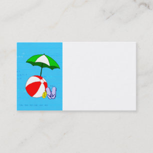 Beach Ball Pool Umbrella Business Card Template Visitekaartje