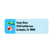 Beach Ball Pool Umbrella Custom Address Label (Voorkant)