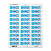 Beach Ball Pool Umbrella Custom Address Label (Full Sheet)