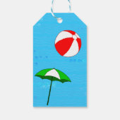 Beach Ball Pool Umbrella Custom Dank u Label Cadeaulabel (Achterkant)
