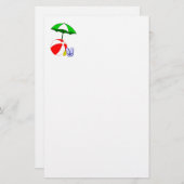 Beach Ball Pool Umbrella Sjabloon Briefpapier (Voorkant / Achterkant)