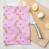 Beach Ball Pups Coton Candy Coton Rose Serviette (Quart Plié)