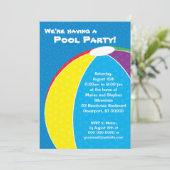 Beach Ball Summer Party - Uitnodiging (Staand voorkant)
