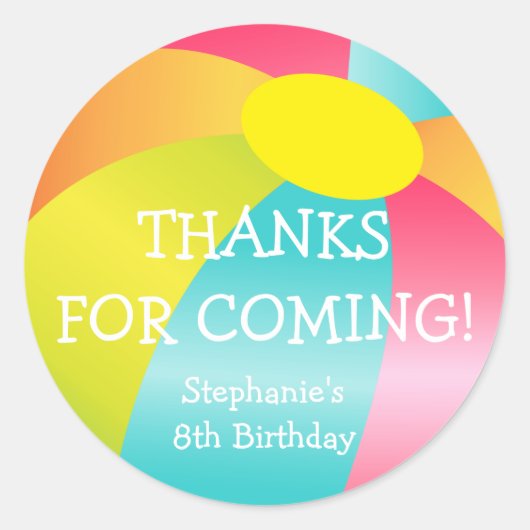 Beach Ball Summer Time Fun Sticker (Voorkant)