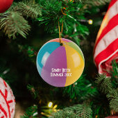 Beach Ball Vacation Personalized Metalen Ornament