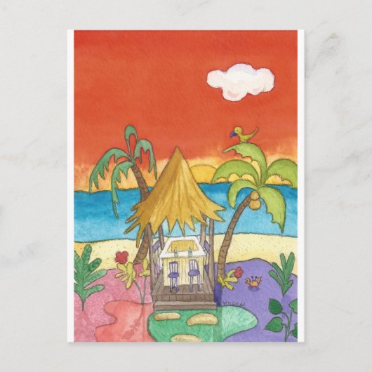 Beach Bar op Sunset Briefkaart (Voorkant)