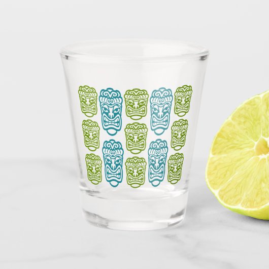 Beach Bar Party Retro Tiki Shot Glas (Voorkant)
