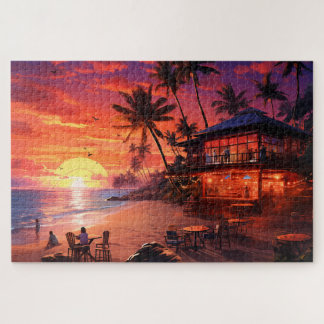 🌅Beach Bar Zonsondergang Legpuzzel