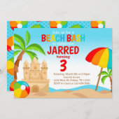 Beach Bash Invitation de fête d'anniversaire (Devant / Derrière)