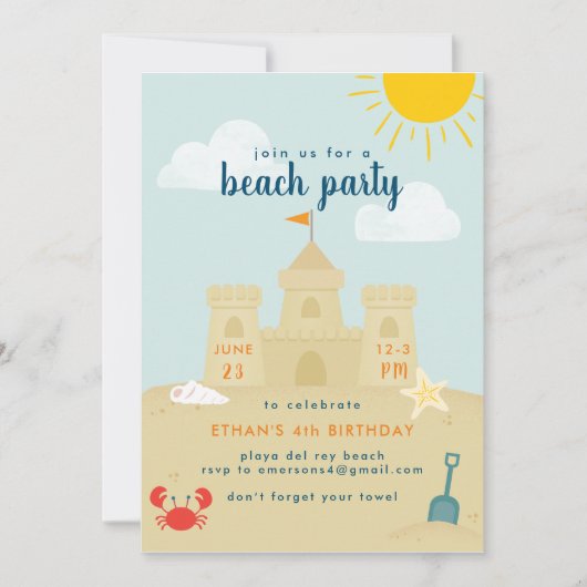 Beach Bash Kaart (Voorkant)