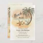 Beach Bash uitnodiging (Voorkant / Achterkant)