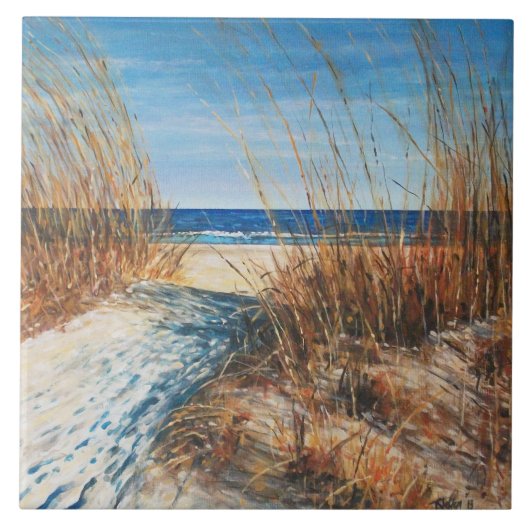 Beach Beauful Sand Dunes Painting Tegeltje (Voorkant)
