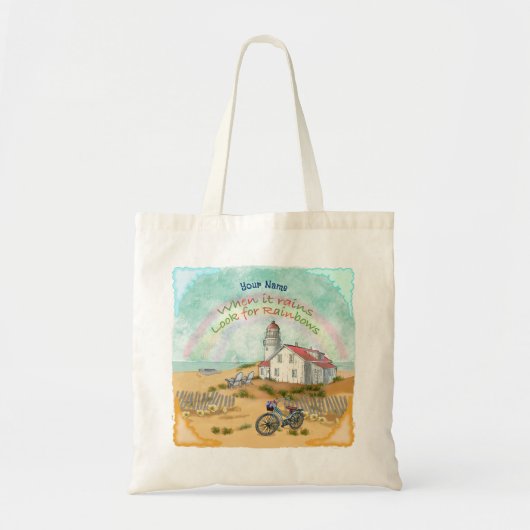 Beach Bike Lighthouse Tote Bag (Voorkant)