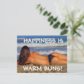 BEACH BIKINI G-STRING GIRL WARM BUNS BRIEFKAARTEN (Staand voorkant)