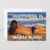 BEACH BIKINI G-STRING GIRL WARM BUNS BRIEFKAARTEN (Voorkant / Achterkant)