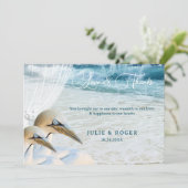 Beach Birds Gannet Photo Mariage Carte de remercie (Debout devant)