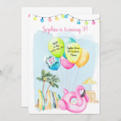 Beach Birthday Invitation, Beach Invitation (Devant / Derrière)