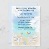 Beach Birthday Invitation Kaart (Voorkant / Achterkant)