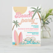 Beach Birthday Party Invitation (Debout devant)