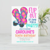 Beach Birthday Party Invitation (Debout devant)