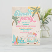 Beach Birthday Party Invitation (Debout devant)