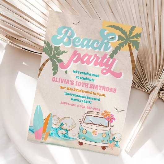 Beach Birthday Party Invitation
