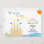 Beach Birthday Party Invitation Kaart (Voorkant)