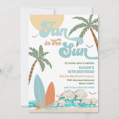 Beach Birthday Party Invitation Kaart (Voorkant)