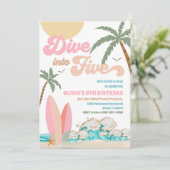Beach Birthday Surf Party Invitation (Debout devant)