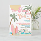 Beach Birthday Surf Party Invitation Kaart (Staand voorkant)