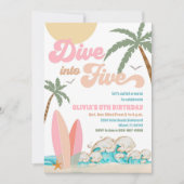 Beach Birthday Surf Party Invitation Kaart (Voorkant)