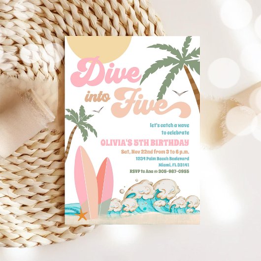 Beach Birthday Surf Party Invitation Kaart
