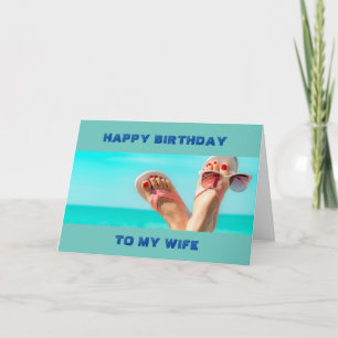 ***BEACH BIRTHDAY WISHES** "WIFE** KAART