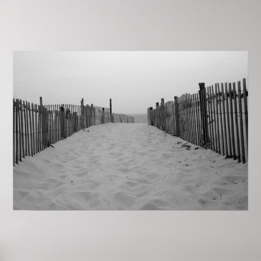 Beach Black and White Photo Print (Voorkant)