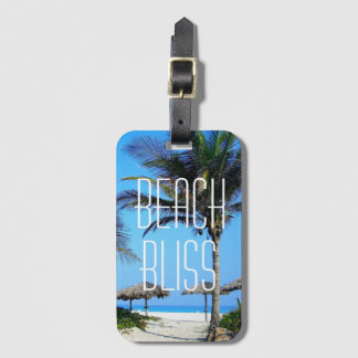 Beach Bliss Blue Sky Topical Beach foto Bagagelabel