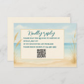 Beach Bliss QR Code RSVP Card (Voorkant / Achterkant)
