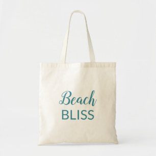 Beach Bliss Typografie Aqua Tote Bag