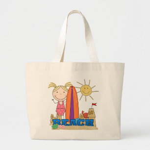 BEACH - Blond Girl Tshirts en Gifts Grote Tote Bag