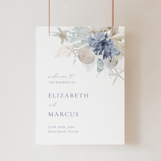 Beach Blue Acrylic Wedding Welcome Sign Acryl Bord