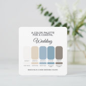 Beach Blue and Sand Wedding Color Palette Card Kaart (Staand voorkant)