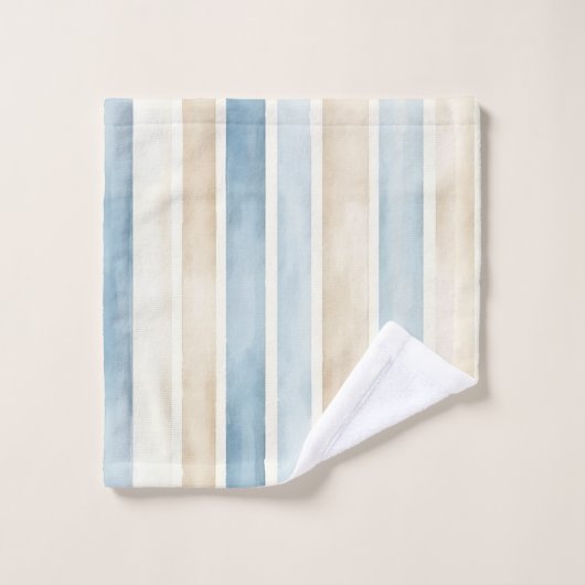 Beach Blue Cream Stripes (Gant de toilette)