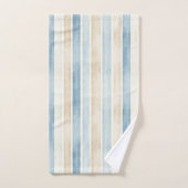 Beach Blue Cream Stripes Bad Handdoek (Handdoek)