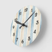 Beach Blue Cream Stripes   Ronde Klok (Hoek)